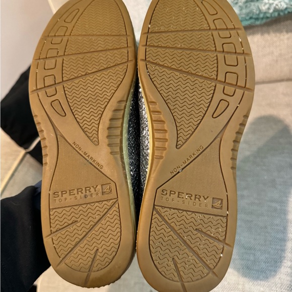 Sperry Top Sider Loafer Platinum Gray Glitter Sparkle Size 7M - Picture 7 of 8